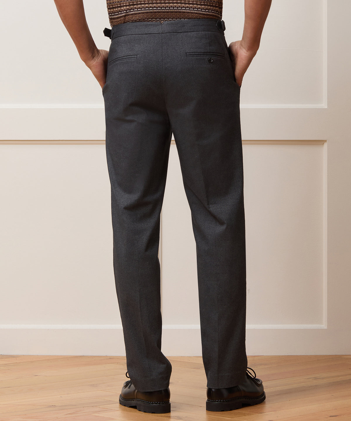 Italian Heathered Cotton Side Tab Trouser