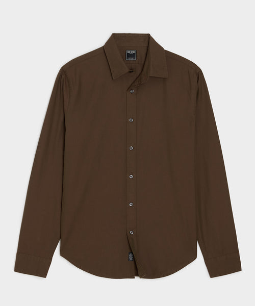 brown slim fit dress shirt Men's Cotton Twill Long Point Collar in Dark Brown, Size XS Long sleeve Size:X Small womens party dress fashion goTIELESS Ultimate Dress Shirt It is light enough