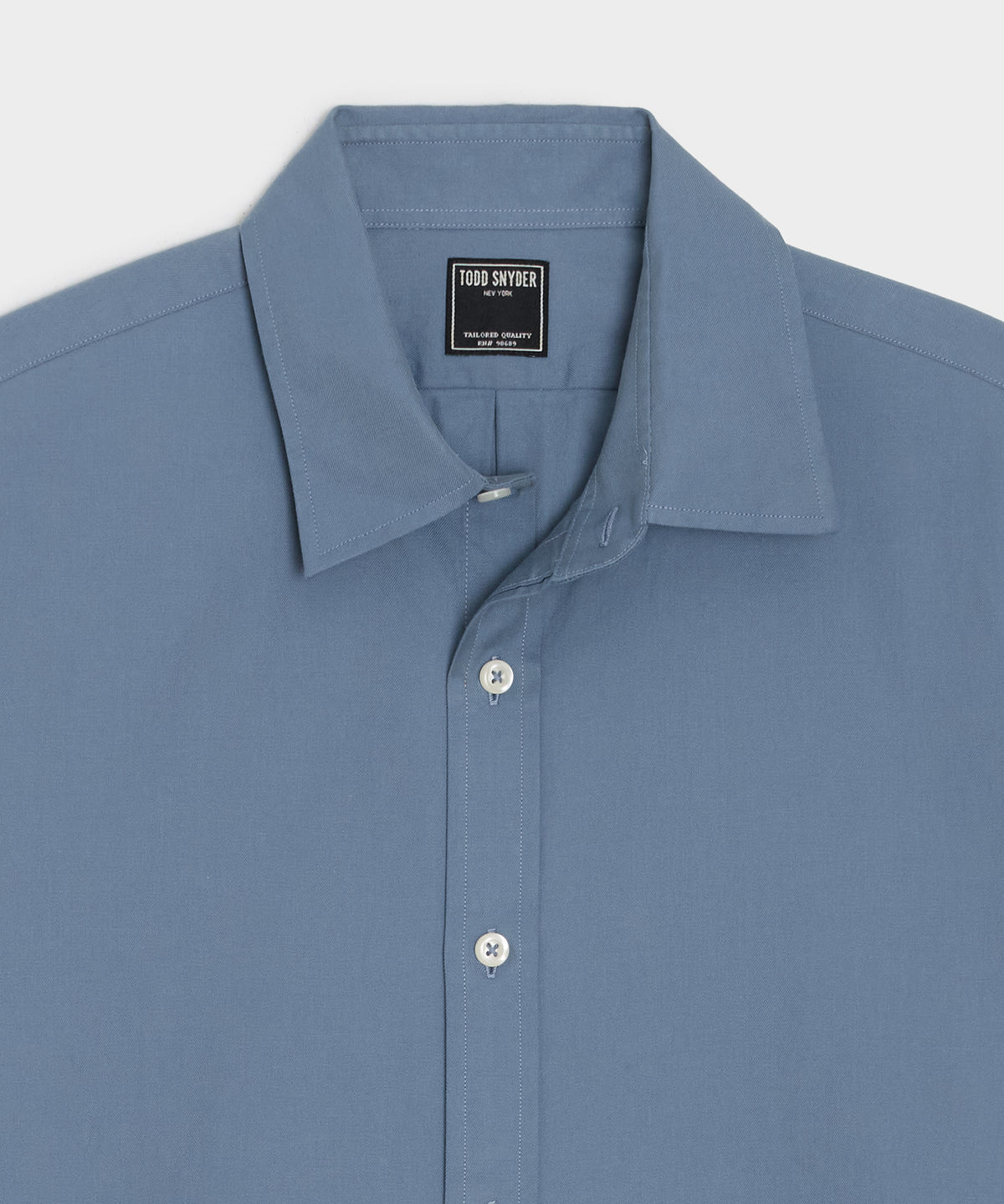 Cotton Twill Long Point Collar Shirt