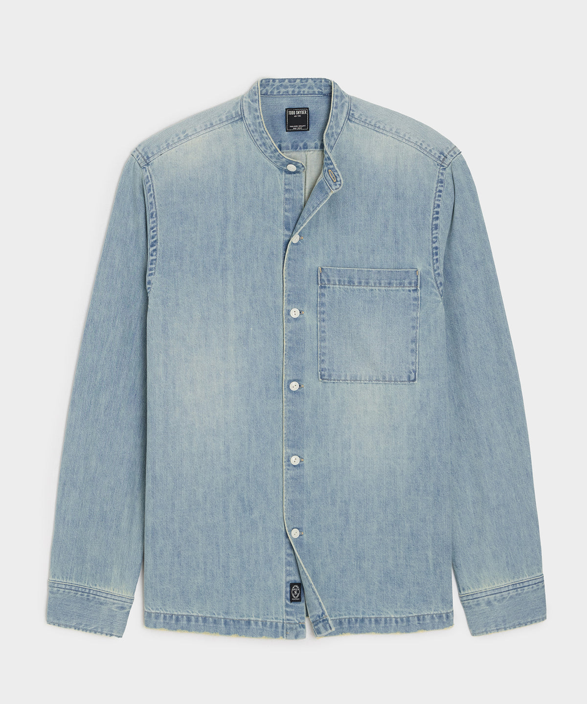 Relaxed Denim Band Collar Shirt