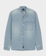 Relaxed Denim Band Collar Shirt