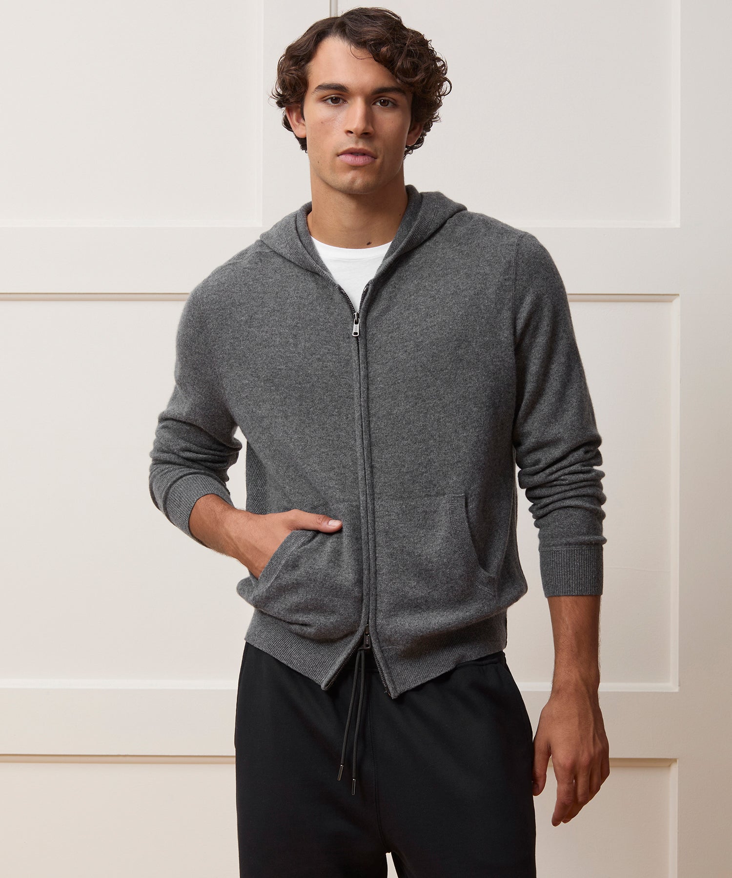 Midweight Cashmere Full-Zip in Charcoal – Todd Snyder