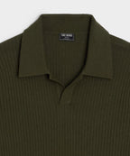 Silk-Cashmere Ribbed Montauk Sweater Polo