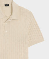 Relaxed Cotton Basketweave Sweater Polo