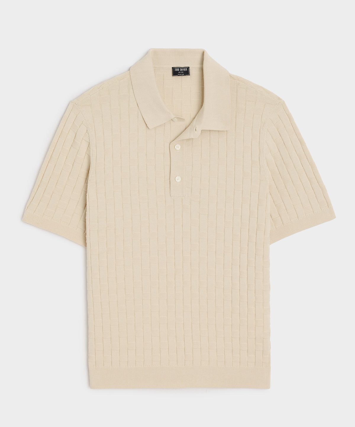 Relaxed Cotton Basketweave Sweater Polo