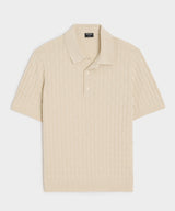 Relaxed Cotton Basketweave Sweater Polo