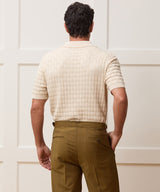 Relaxed Cotton Basketweave Sweater Polo