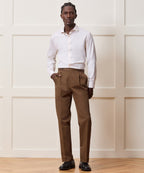 Slim Cotton-Silk Spread Collar Dress Shirt