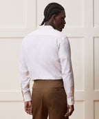 Slim Cotton-Silk Spread Collar Dress Shirt