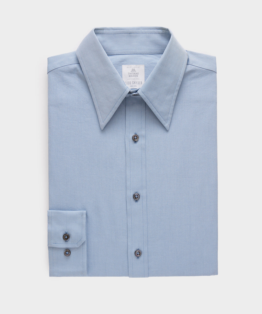 Slim Twill Long Collar Dress Shirt