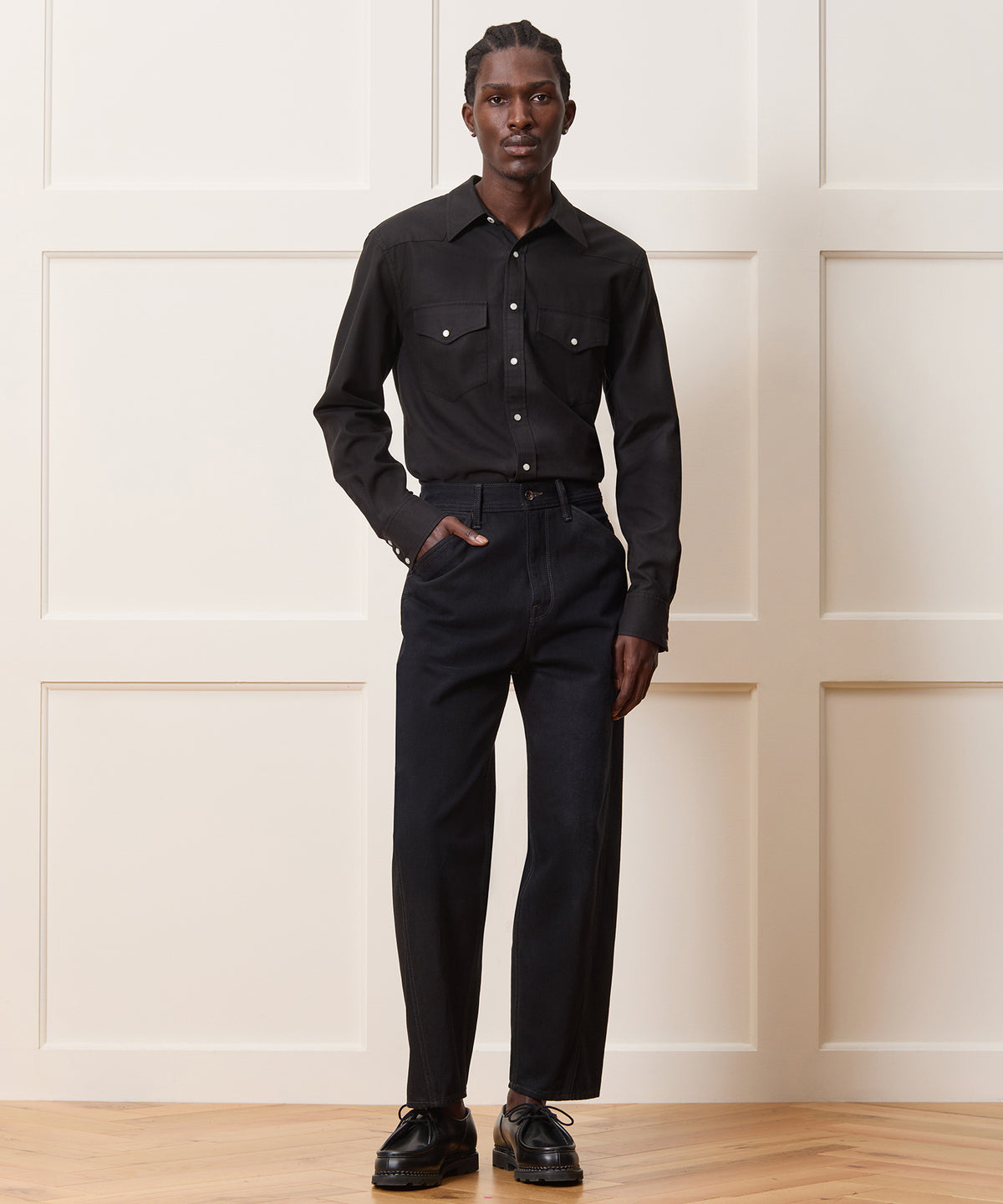 black western dress shirt Men's Tencel in Black, Size S Organically Grown Linen Asymmetrical free custom prom dress Detailed embroidery Style:Pink+Blue - Back Order