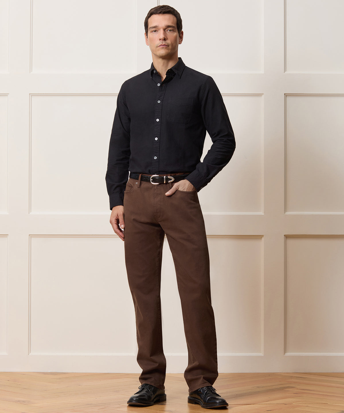 Todd Snyder | Japanese Selvedge Oxford Button Down Shirt in Black