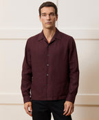 Cropped Sea Soft Irish Linen Camp Collar Shirt