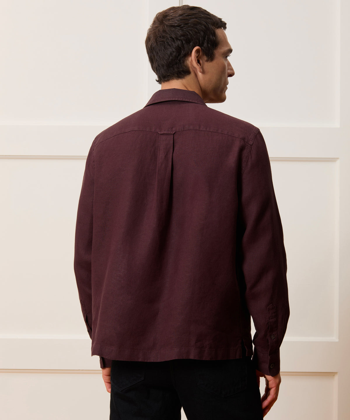 Cropped Sea Soft Irish Linen Camp Collar Shirt