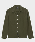 Cropped Sea Soft Irish Linen Camp Collar Shirt