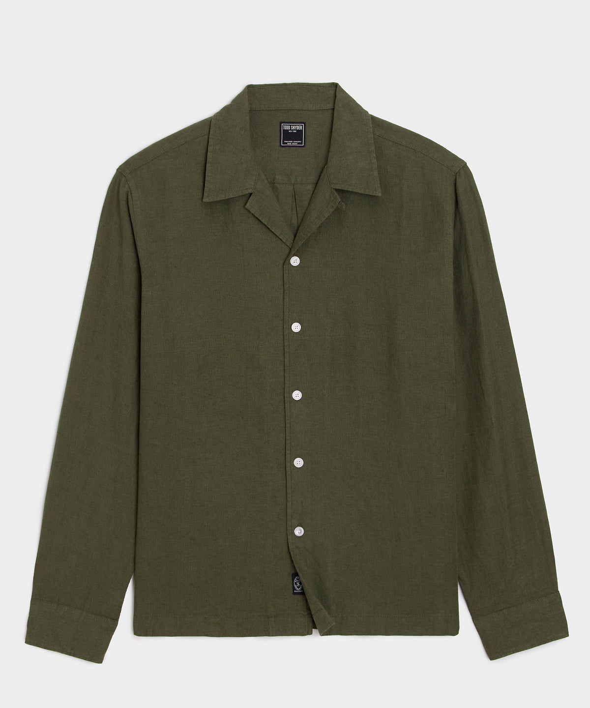 Cropped Sea Soft Irish Linen Camp Collar Shirt