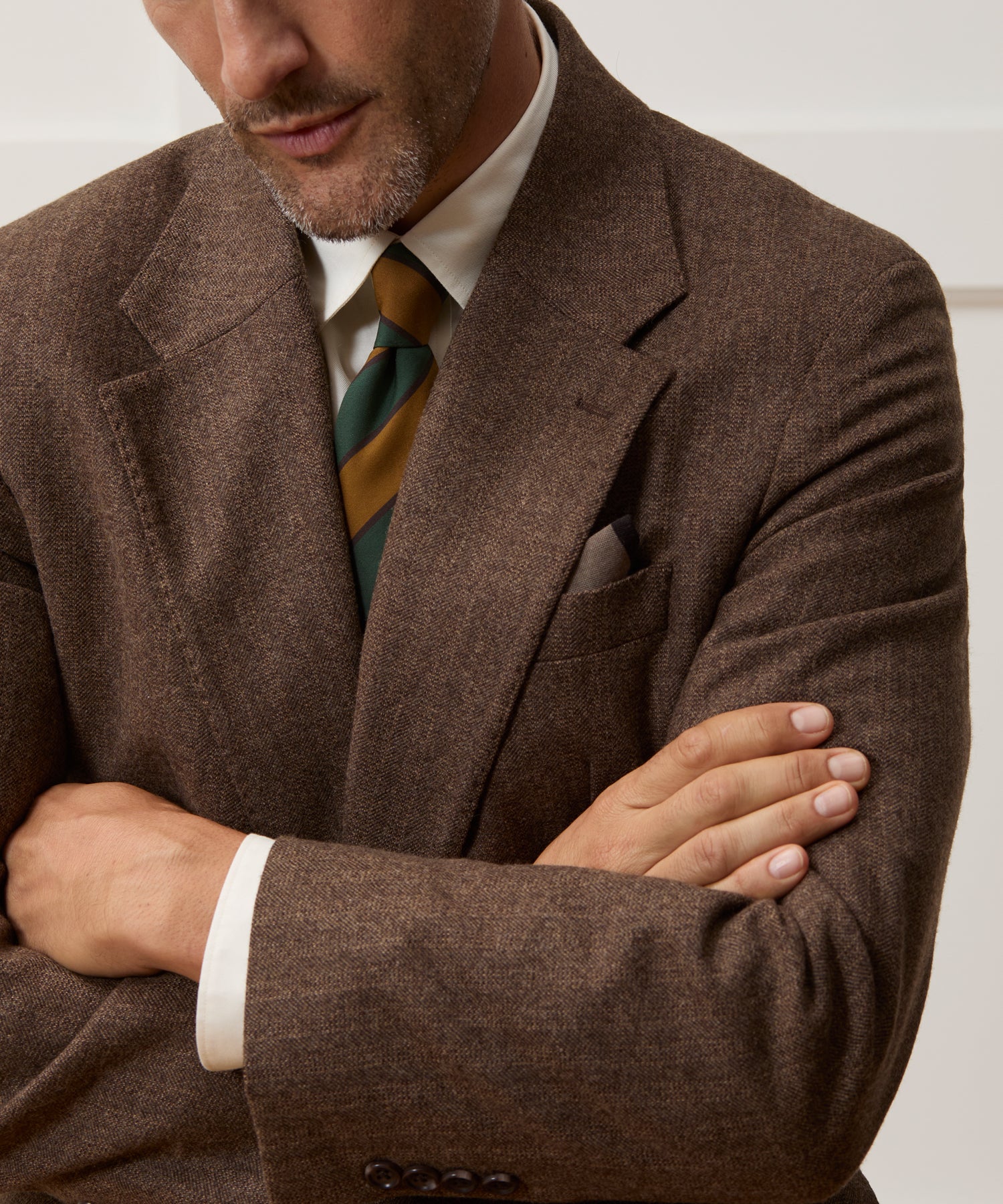 Italian Flannel Wythe Jacket in Brown Herringbone – Todd Snyder