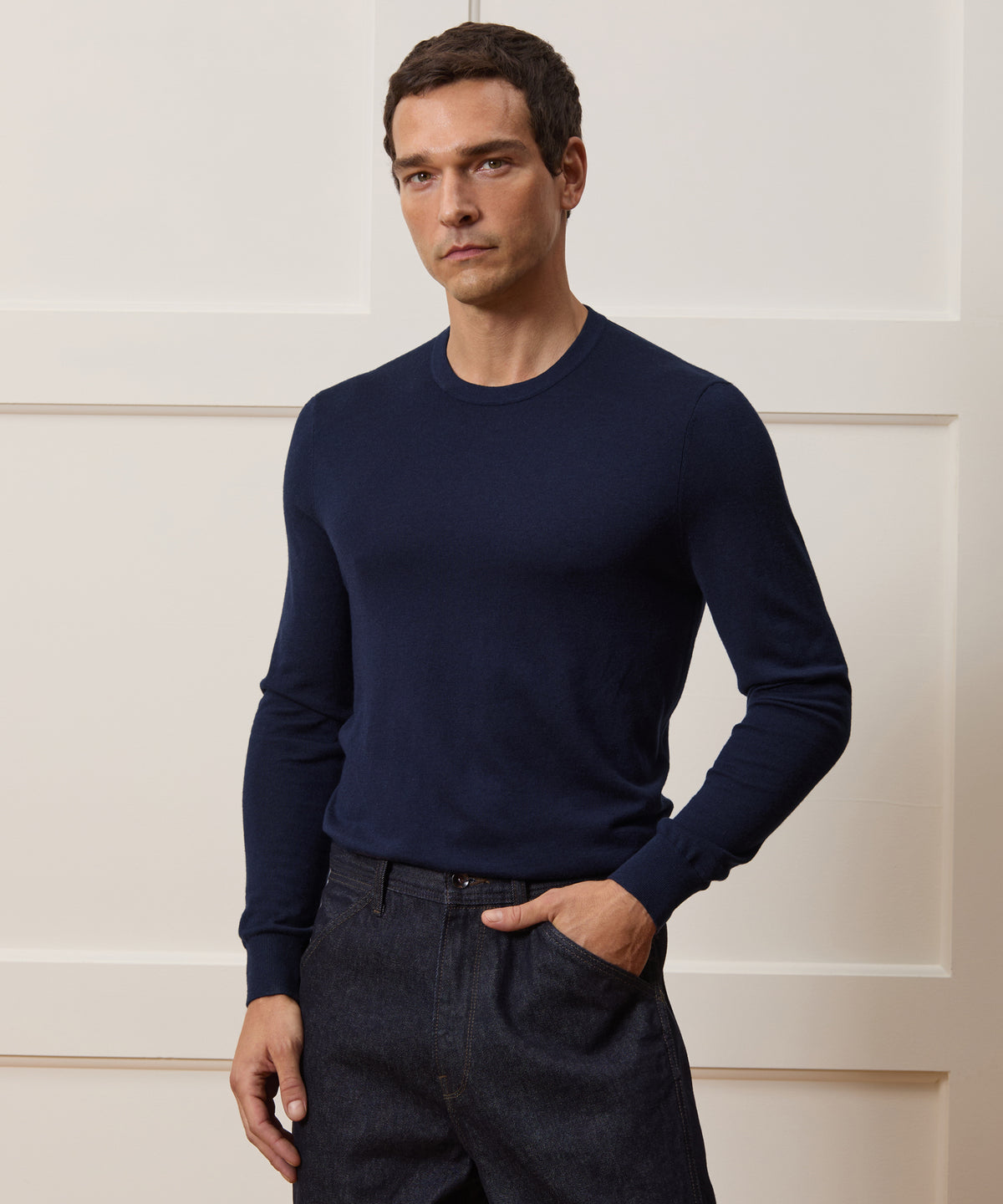 Silk-Cashmere Crewneck Sweater