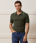 Silk-Cashmere Tipped Montauk Sweater Polo