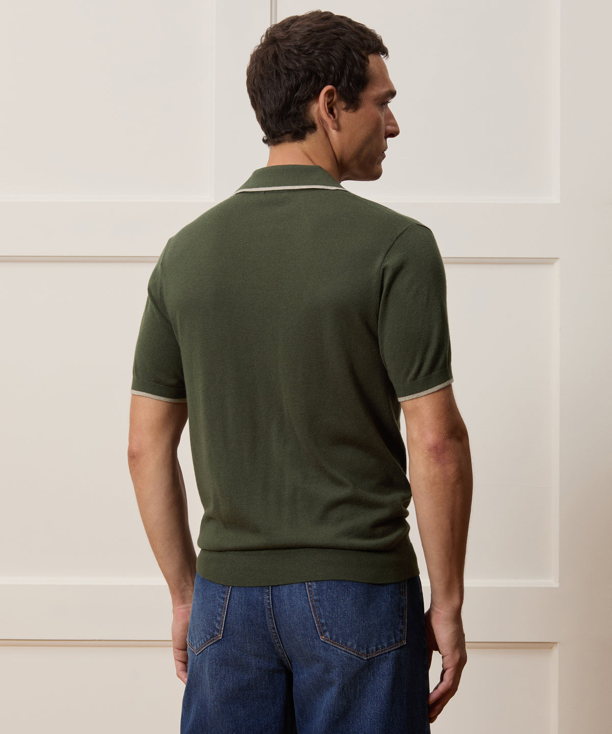 Silk-Cashmere Tipped Montauk Sweater Polo