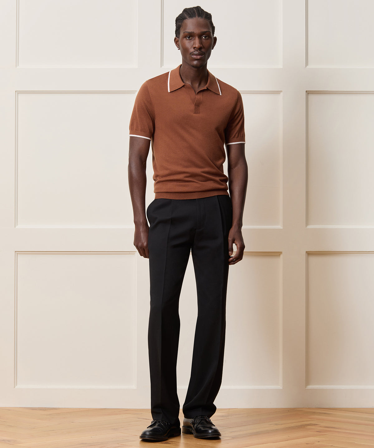 Silk-Cashmere Tipped Montauk Sweater Polo