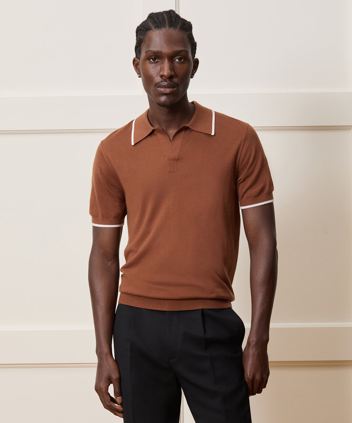 Silk-Cashmere Tipped Montauk Sweater Polo