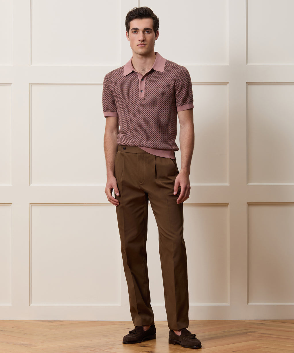 Silk-Cotton Sweater Polo