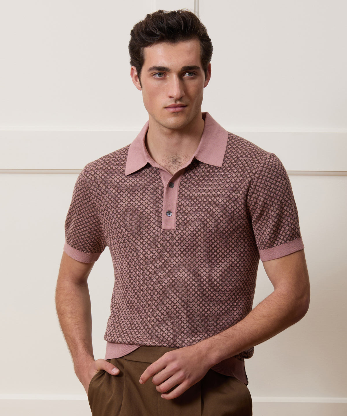 Silk-Cotton Sweater Polo