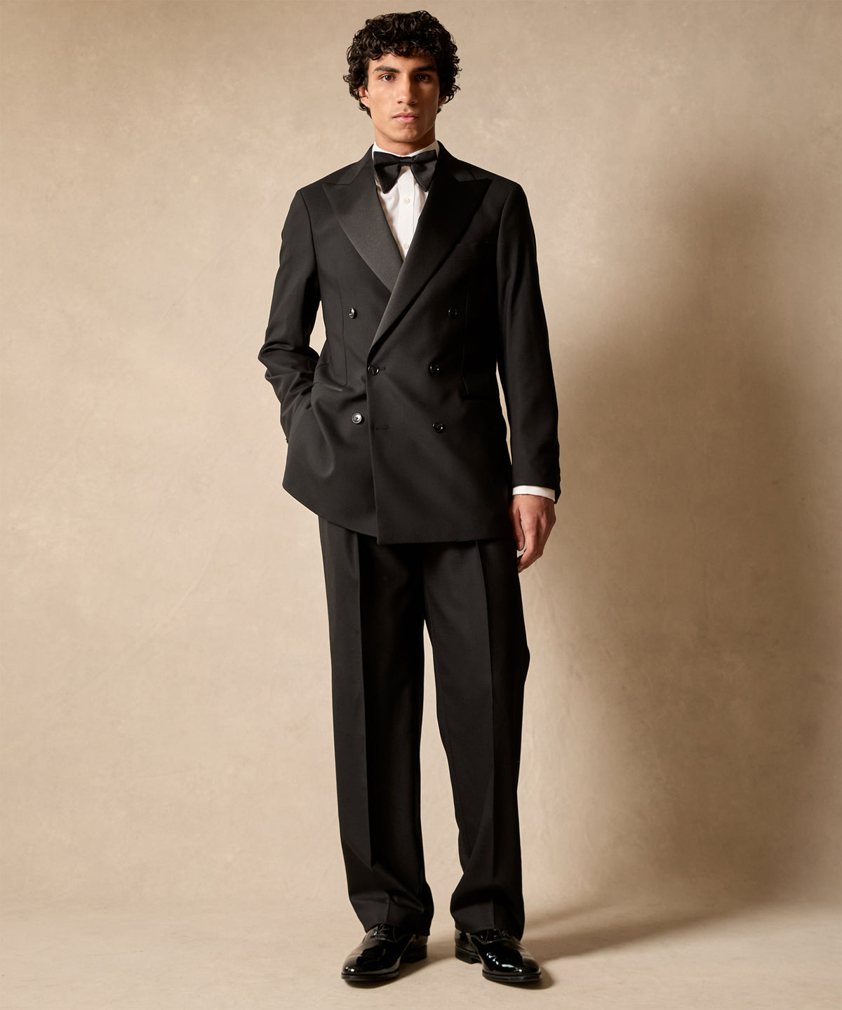 Italian Wool Double-Breasted Tuxedo Jacket
