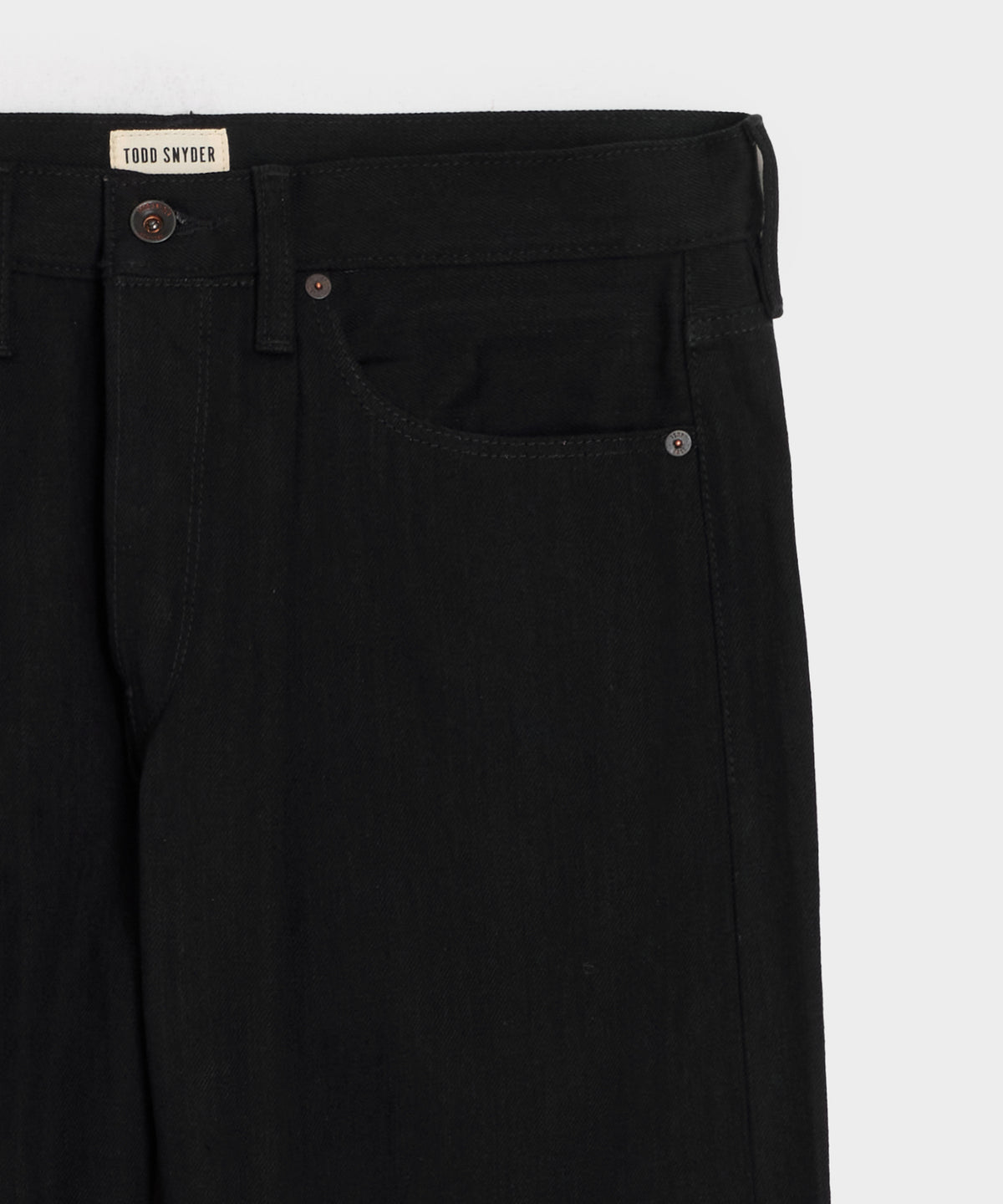 Relaxed Rigid Selvedge Pleated Jean in Black