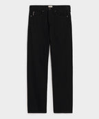 Relaxed Rigid Selvedge Pleated Jean in Black