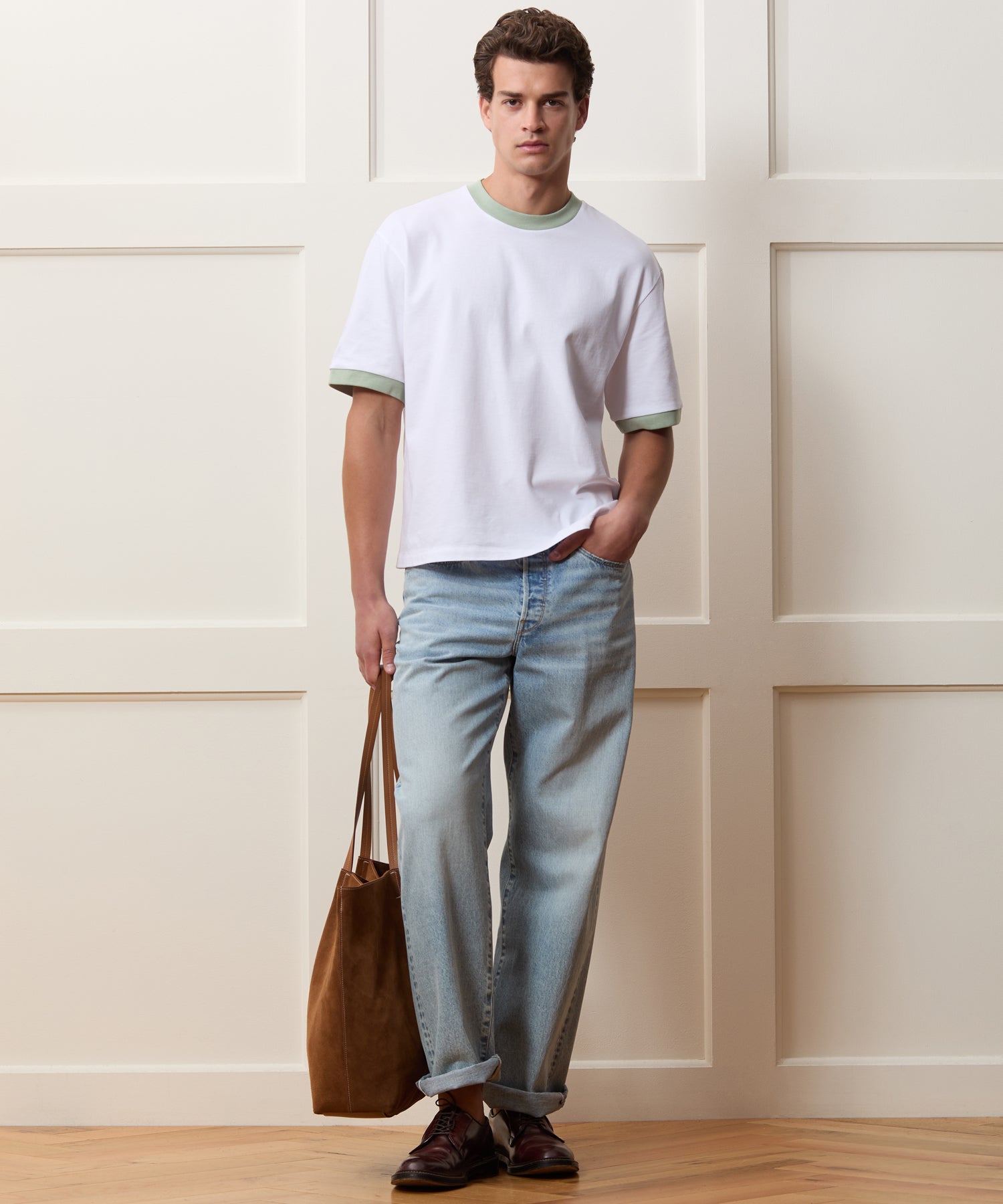 Boxy Jersey Ringer Tee in Simply White – Todd Snyder