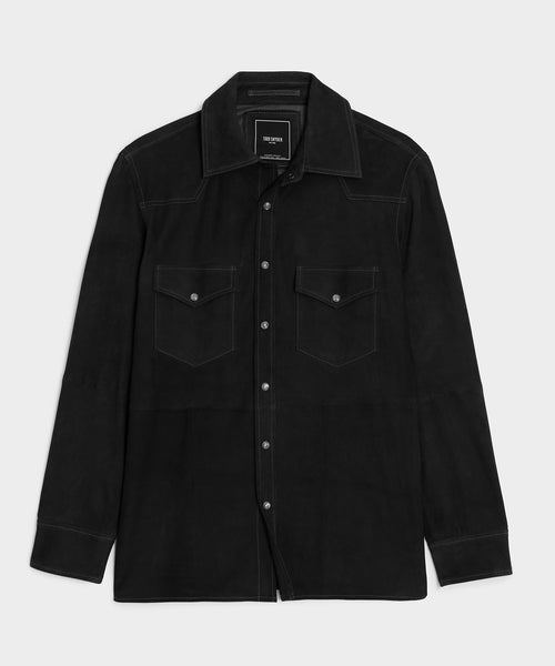 DRESS HIPPY SUEDE SHIRT JACKET スモークブラック Italian Suede Western Jacket in Black – Todd Snyder