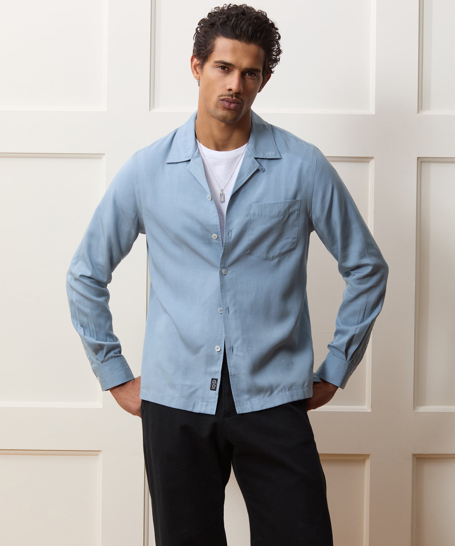 Sueded Tencel Hollywood Shirt in Light Blue – Todd Snyder