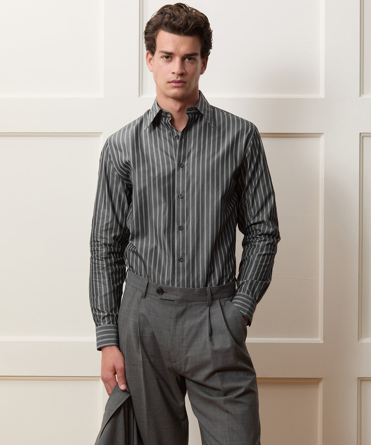 Poplin Long Point Collar Dress Shirt