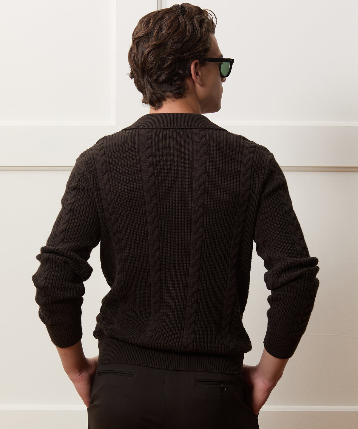 Beechwood Cable Knit Sweater Polo