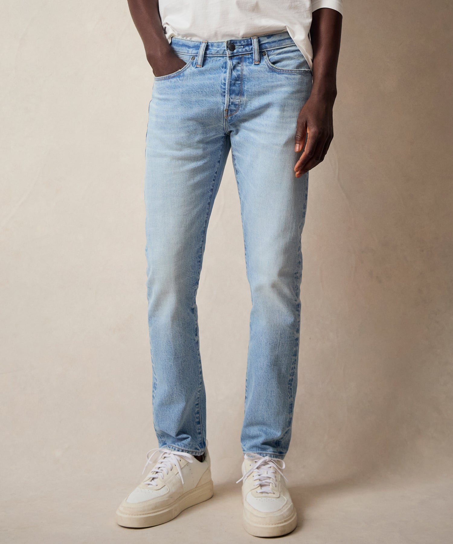 Slim Japanese Selvedge Stretch Jean in Light Indigo – Todd Snyder