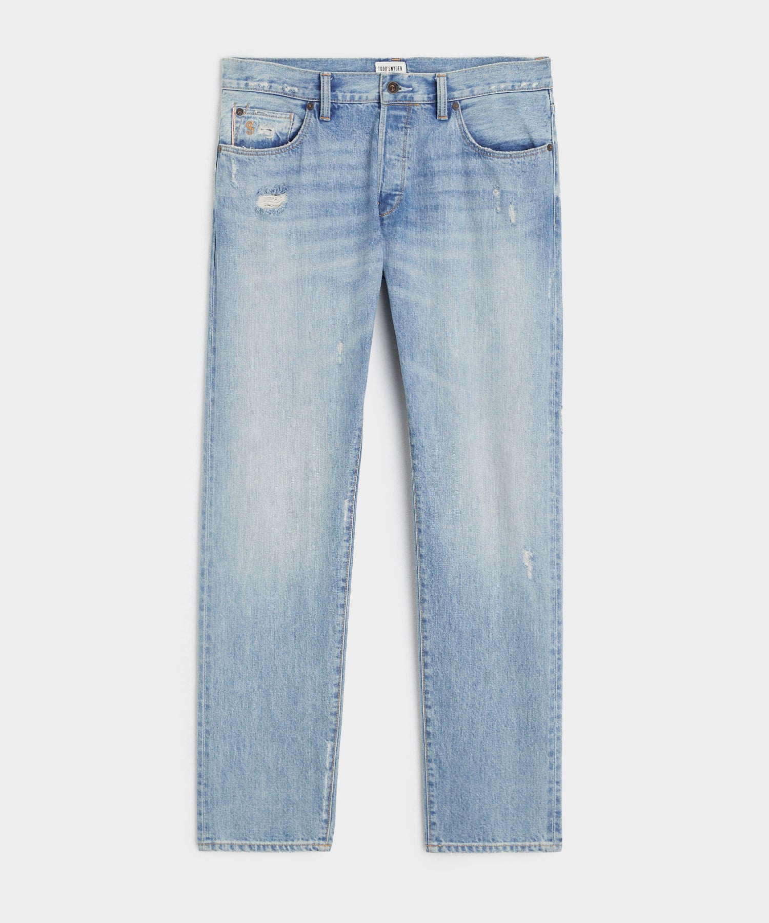 Slim Selvedge Jean in Destroyed Wash – Todd Snyder