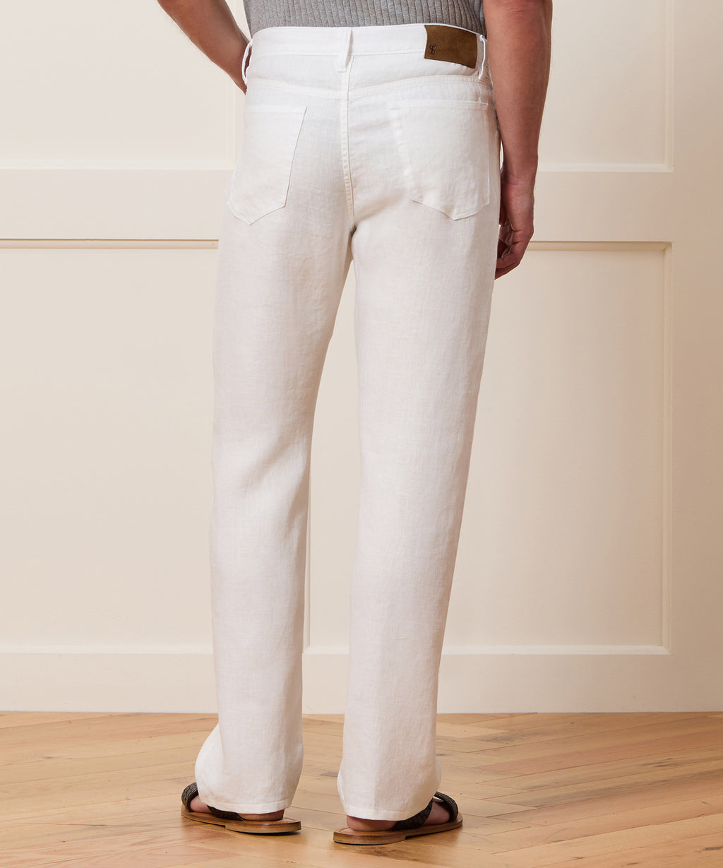 Straight Fit 5-Pocket Linen Pant