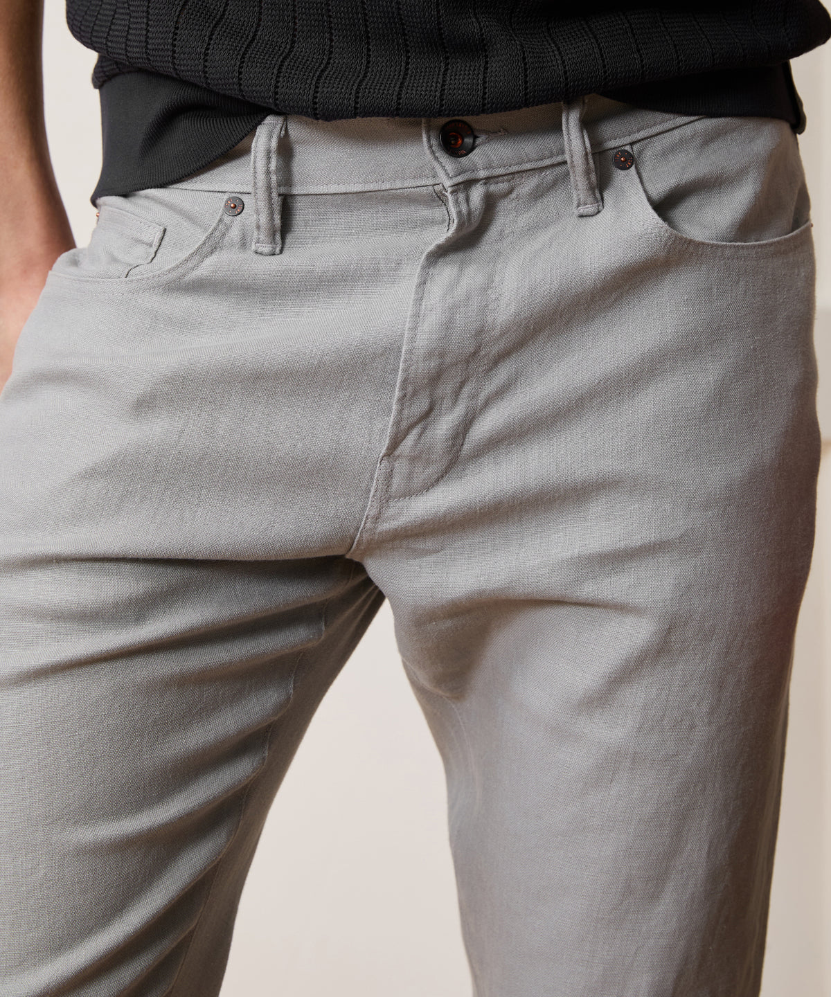 Slim 5-Pocket Linen Pant