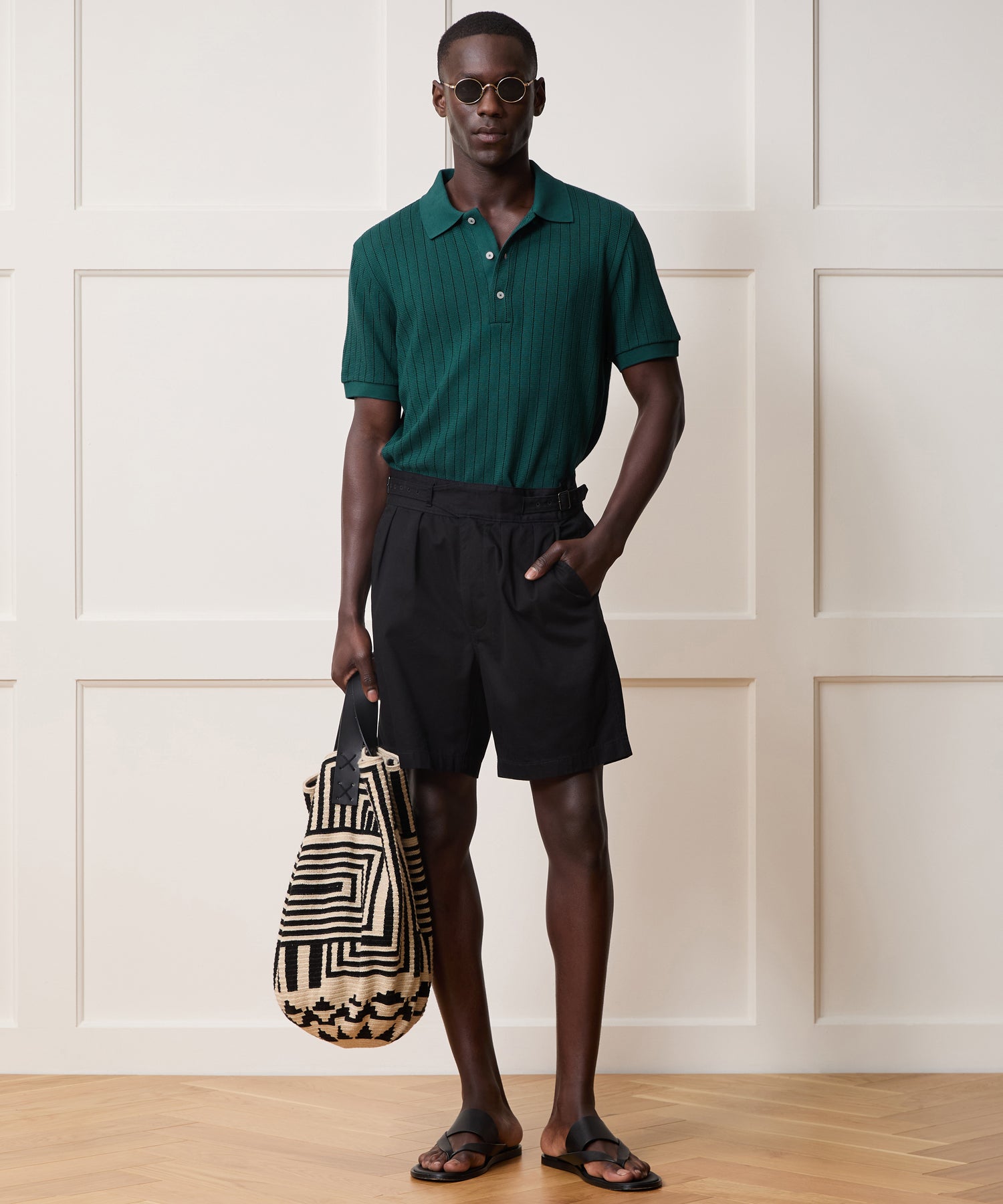 Hemingway Polo in Teal Noir – Todd Snyder