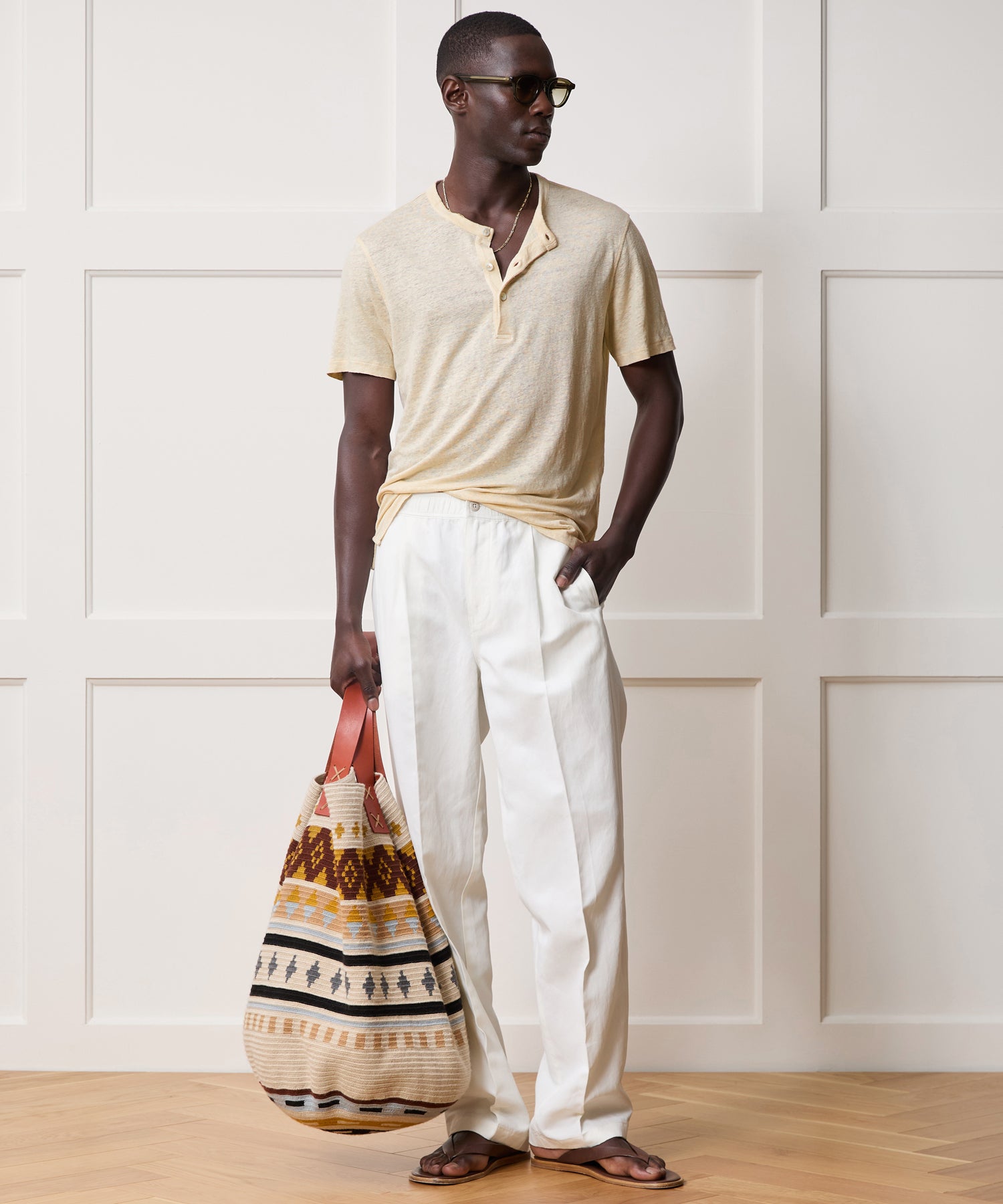 Linen Henley in Sand Dollar – Todd Snyder