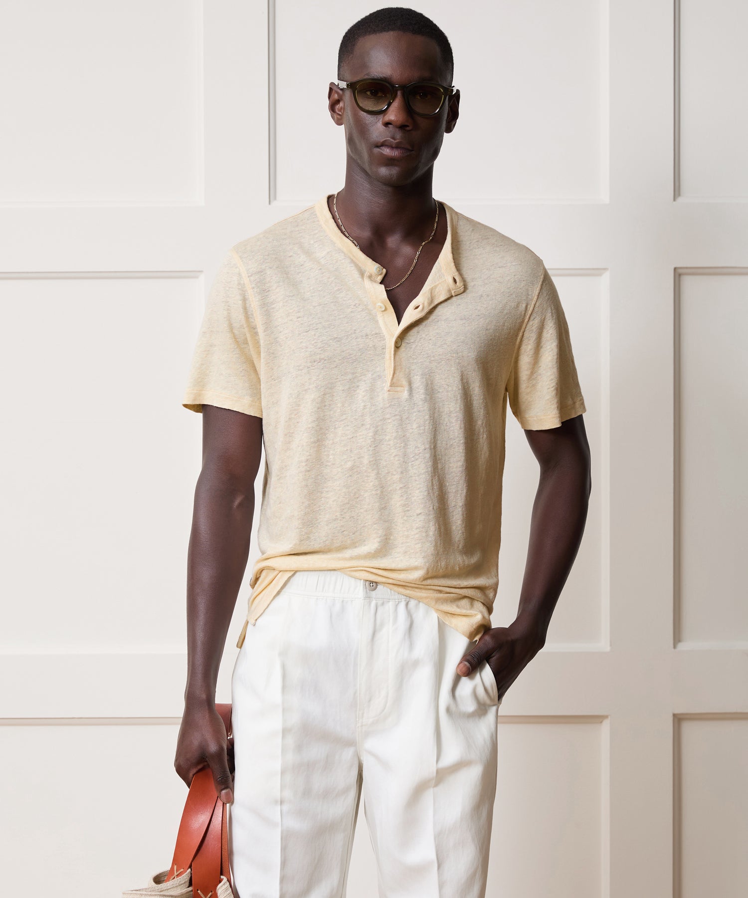Linen Henley in Sand Dollar – Todd Snyder