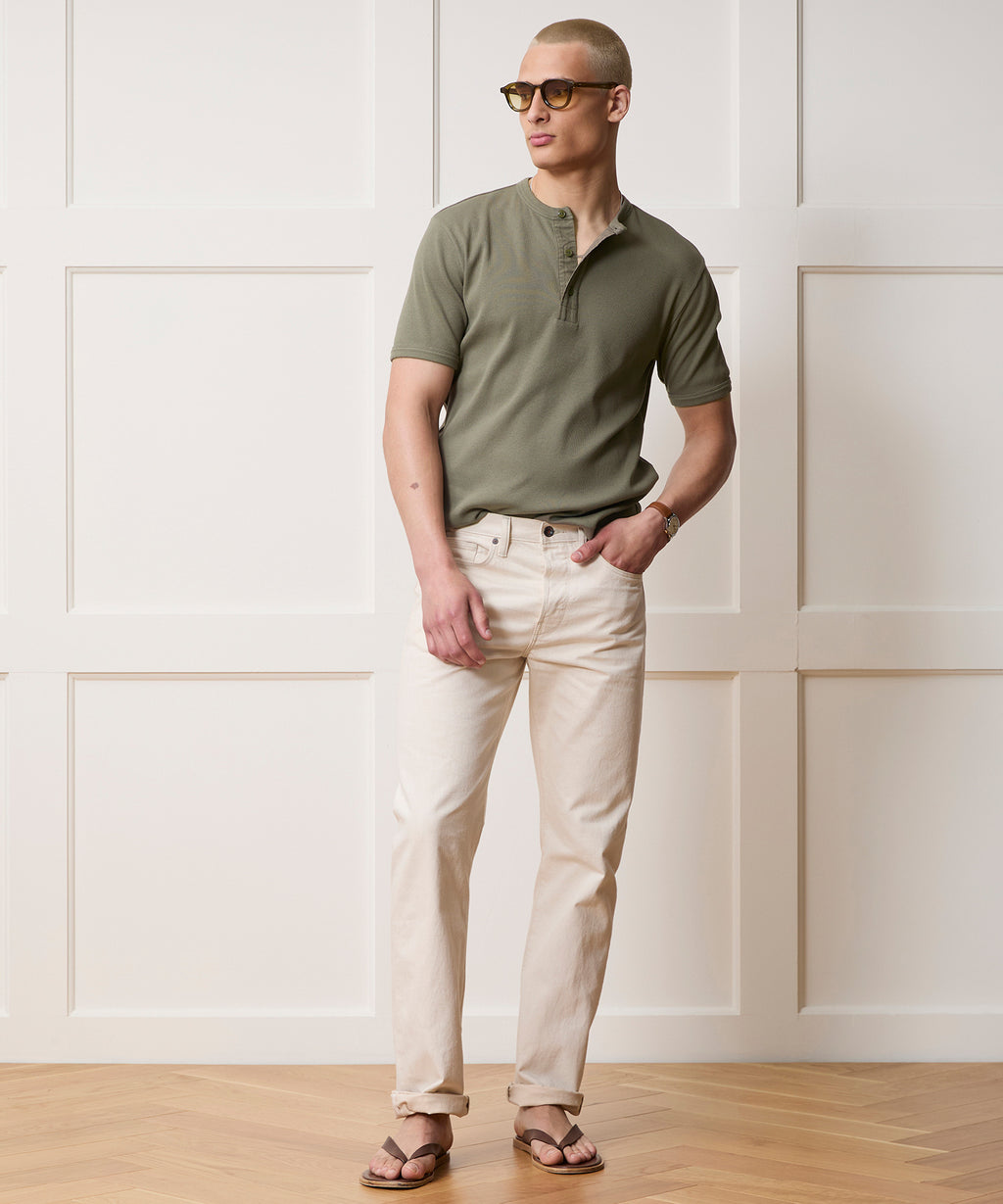 Ribbed Cotton Henley