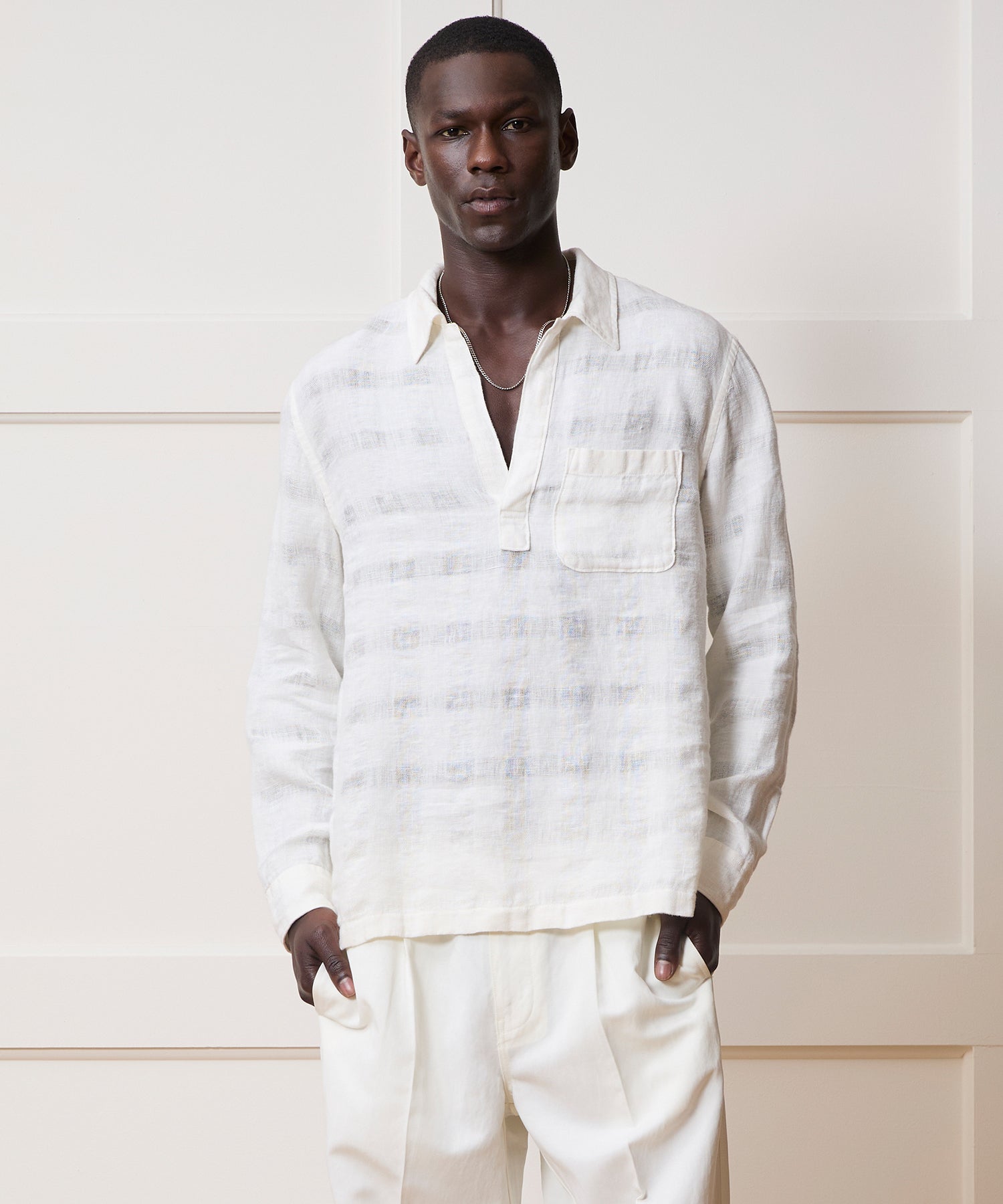 Linen Popover Shirt in White – Todd Snyder