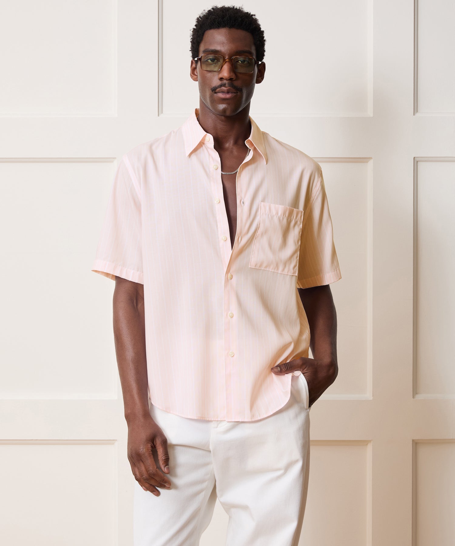Short Sleeve Canopy Point Collar Shirt in Pink Stripe – Todd Snyder