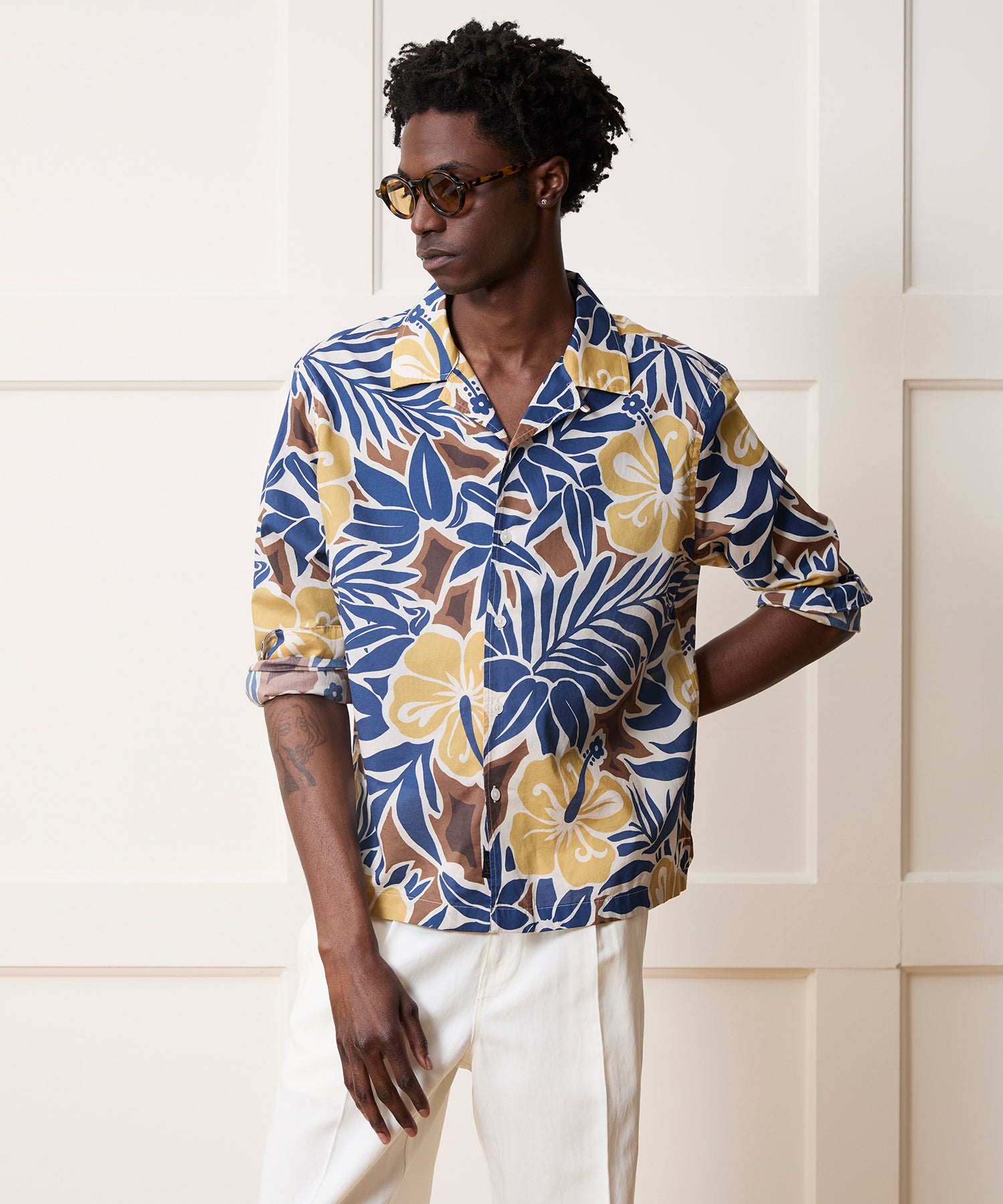 Summerweight Camp Collar Shirt in Navy Floral – Todd Snyder