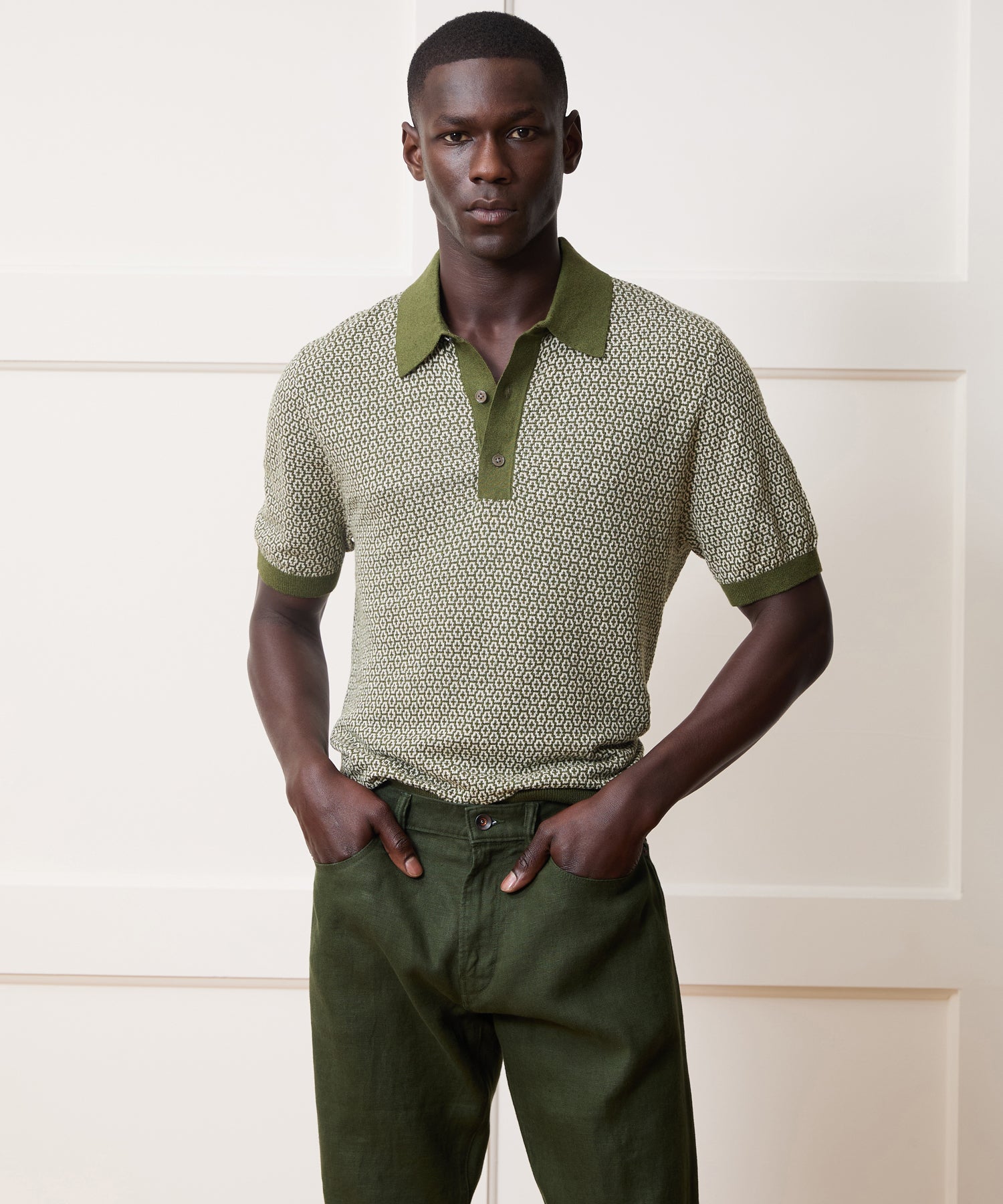 Joshua Sweater Polo in Earthbound Geo – Todd Snyder