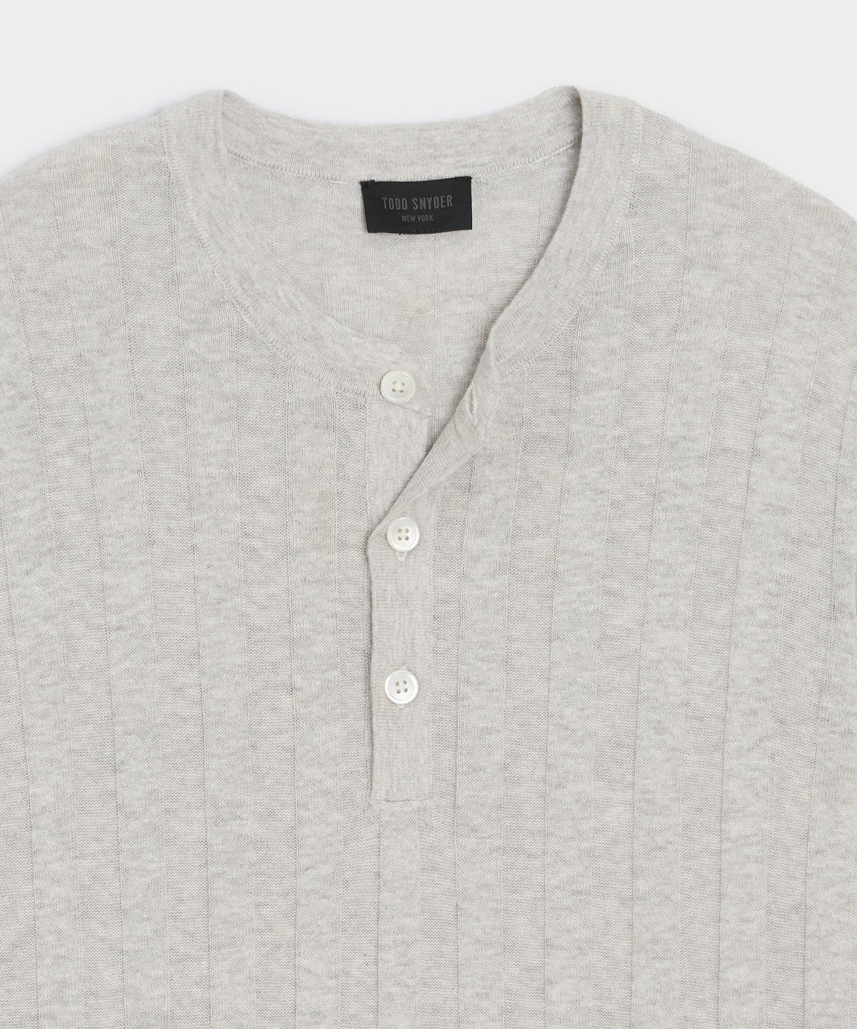 Ribbed Linen-Cotton Henley Sweater
