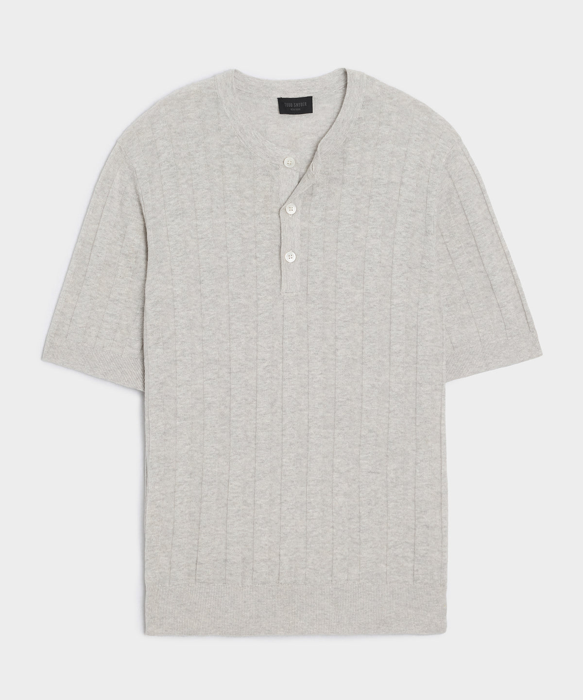 Ribbed Linen-Cotton Henley Sweater
